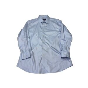 slim fit dress slacks David Donahue Blue/Chocolate Dress Shirt 17.5x34/35 main image 0